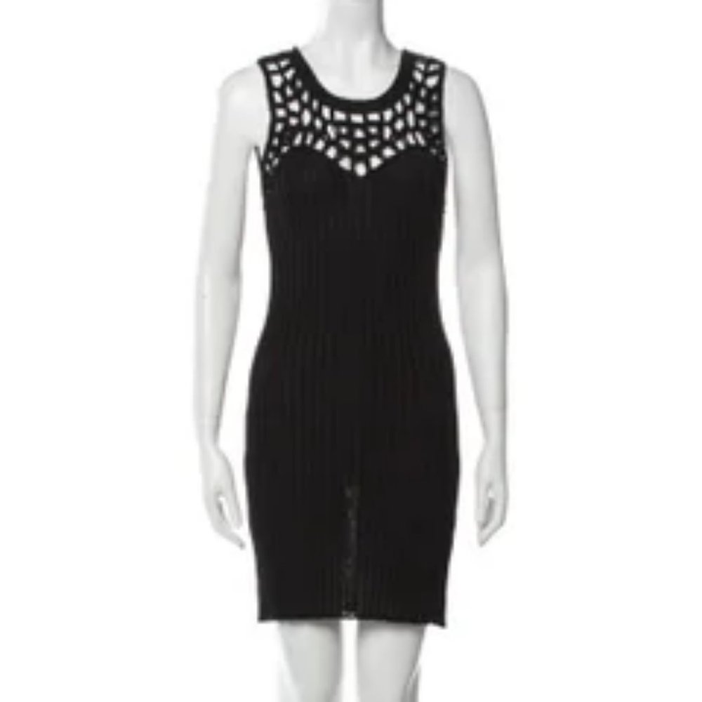 Vena Cava Knee-Length Sheath Dress Black Sleeveless Sz M #416